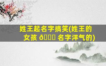 姓王起名字搞笑(姓王的女孩 🐋 名字洋气的)